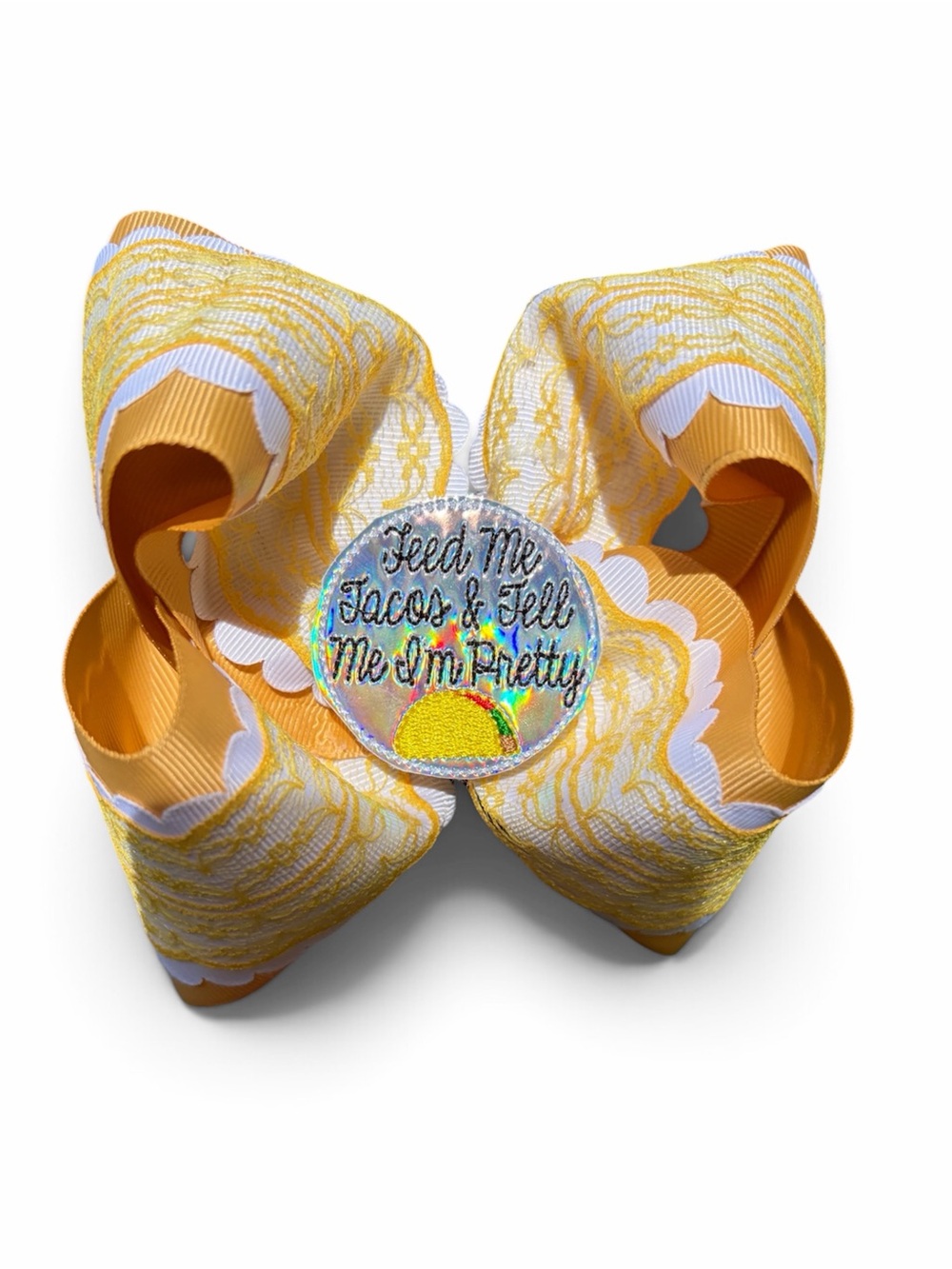 5 Inch Stiffened Girls Boutique Bow Food Mexican Taco Themed